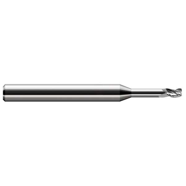 Harvey Tool Miniature End Mill - Ball - Long Reach, Stub Flute 0.0100" Cutter DIA x 0.0150" (1/64) Length of Cut 968220 - main